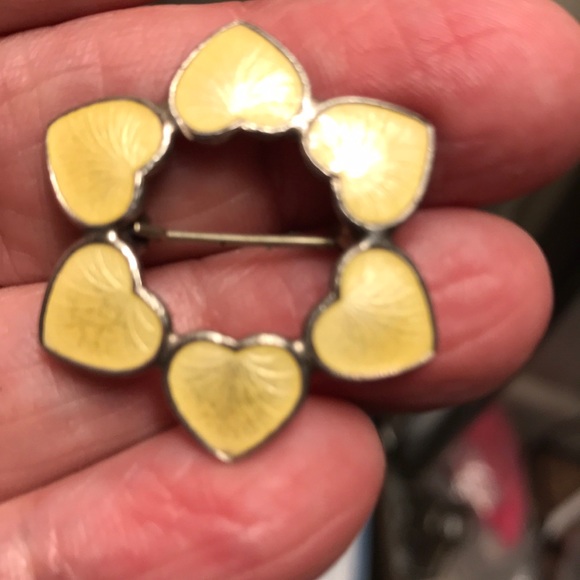 Sweet Norwegian Sterling & Enamel Pin c. 60’s VB - Picture 2 of 3